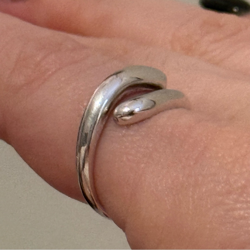 Sterling Silver Wrap Ring Adjustable Marked 925 - image 2